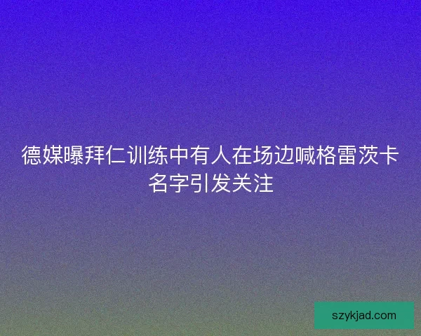 德媒曝拜仁训练中有人在场边喊格雷茨卡名字引发关注