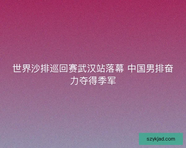 世界沙排巡回赛武汉站落幕 中国男排奋力夺得季军