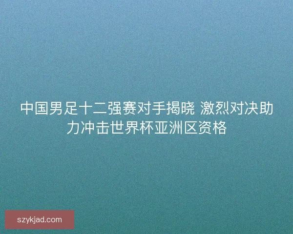 中国男足十二强赛对手揭晓 激烈对决助力冲击世界杯亚洲区资格